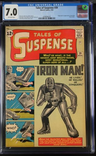 Cover Scan: Tales Of Suspense #39 CGC FN/VF 7.0 Off White 1st Appearance of Iron Man!!! - Item ID #415966