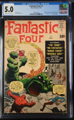 Cover Scan: Fantastic Four #1 CGC VG/FN 5.0 Off White to White Origin and 1st Appearance! - Item ID #415967