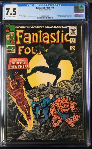 Cover Scan: Fantastic Four #52 CGC VF- 7.5 1st Appearance of Black Panther! - Item ID #416809