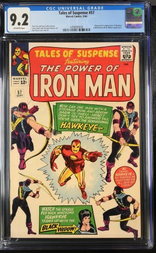 Cover Scan: Tales Of Suspense #57 CGC NM- 9.2 Off White 1st Appearance of Hawkeye!!! - Item ID #416812