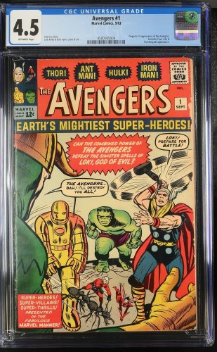 Cover Scan: Avengers (1963) #1 CGC VG+ 4.5 Off White Thor! Captain America! Iron Man! Hulk! - Item ID #417141