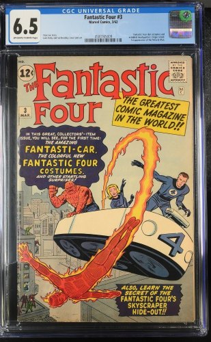 Cover Scan: Fantastic Four #3 CGC FN+ 6.5 Origin Retold! 1st Appearance Miracle Man! - Item ID #417146