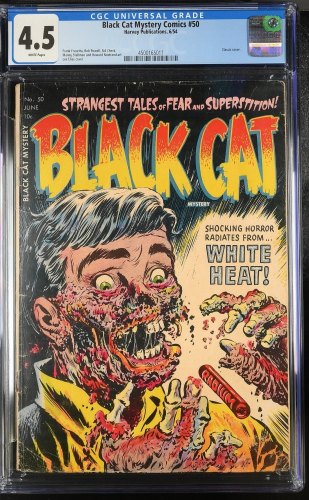 Cover Scan: Black Cat Mystery #50 CGC VG+ 4.5 White Pages - Item ID #417148