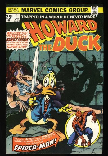 Cover Scan: Howard the Duck (1976) #1 VF+ 8.5 Spider-Man Appearance! Frank Brunner Cover! - Item ID #418068