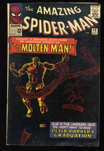 Cover Scan: Amazing Spider-Man #28 VG/FN 5.0 1st Appearance Molten Man!!! - Item ID #419517