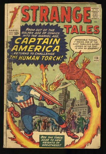 Cover Scan: Strange Tales #114 GD/VG 3.0 Captain America and Human Torch!! - Item ID #419522