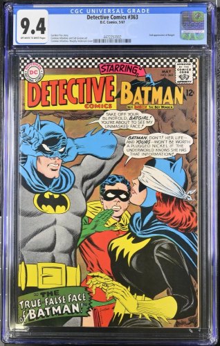 Cover Scan: Detective Comics #363 CGC NM 9.4 Off White to White 2nd Appearance Batgirl! - Item ID #419672