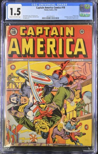 Cover Scan: Captain America Comics #18 CGC FA/GD 1.5 Red Skull Appearance! - Item ID #419685