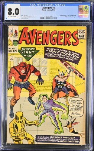 Cover Scan: Avengers #2 CGC VF 8.0 1st Space Phantom Hulk Leaves! Jack Kirby! - Item ID #419690