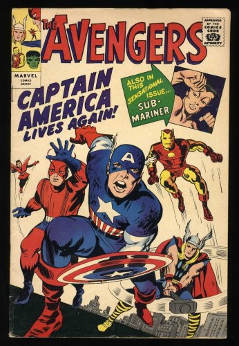 Cover Scan: Avengers #4 FN 6.0 Golden Record Variant 1st Silver Age Captain America! - Item ID #419717