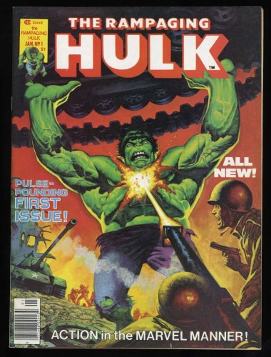 Cover Scan: Rampaging Hulk (1977) #1 VF+ 8.5 Origin Hulk Retold! Marvel Magazines! - Item ID #420896