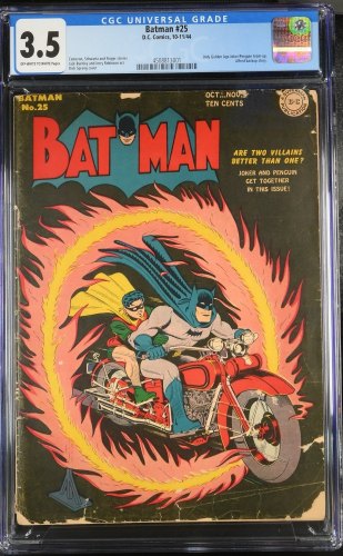 Cover Scan: Batman #25 CGC VG- 3.5 Off White to White Golden Age Joker/Penguin Story! - Item ID #421321