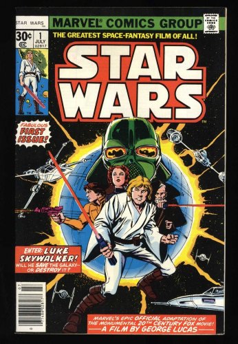 Cover Scan: Star Wars (1977) #1 VF+ 8.5 1st App Luke Skywalker Darth Vader! - Item ID #421982