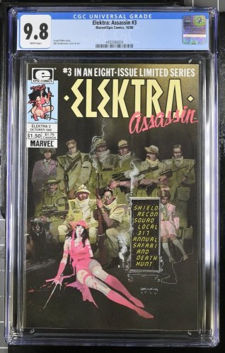 Cover Scan: Elektra Assassin (1986) #3 CGC NM/M 9.8 White Pages Frank Miller!  S.H.I.E.L.D! - Item ID #422363