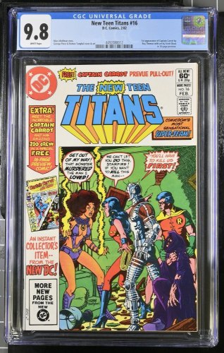 Cover Scan: New Teen Titans #16 CGC NM/M 9.8 White Pages 1st Captain Carrot! - Item ID #422371