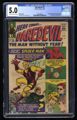 Cover Scan: Daredevil #1 CGC VG/FN 5.0 Cream To Off White Origin and 1st Appearance! - Item ID #422574