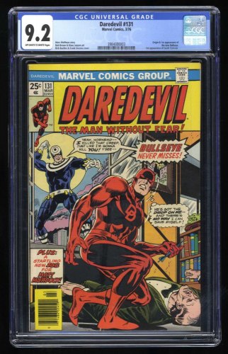 Cover Scan: Daredevil #131 CGC NM- 9.2 1st Appearance Bullseye and Origin! - Item ID #422577