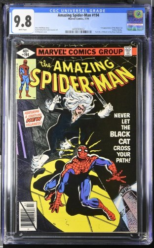 Cover Scan: Amazing Spider-Man #194 CGC NM/M 9.8 White Pages 1st App Black Cat! - Item ID #423276