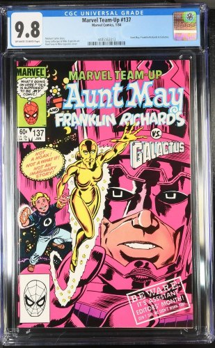 Cover Scan: Marvel Team-up #137 CGC NM/M 9.8 Aunt May and Franklin Richards! Galactus! - Item ID #424575