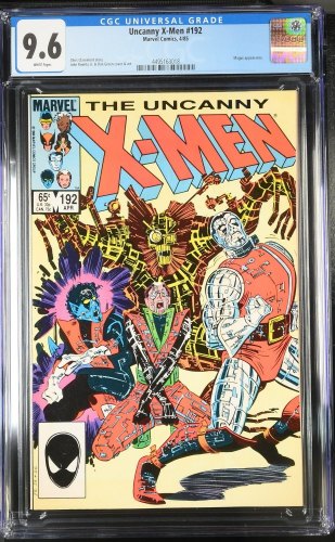 Cover Scan: Uncanny X-Men #192 CGC NM+ 9.6 John Romita Art! New Mutants! Warlock! - Item ID #424580