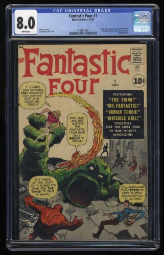 Cover Scan: Fantastic Four (1961) #1 CGC VF 8.0 White Pages Origin and 1st Appearance! - Item ID #424634