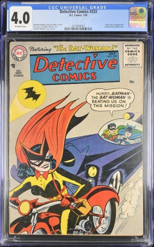 Cover Scan: Detective Comics #233 CGC VG 4.0 Off White 1st Appearance Bat-Woman! - Item ID #425551