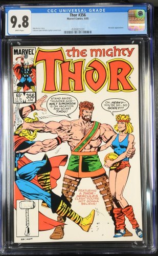 Cover Scan: Thor #356 CGC NM/M 9.8 White Pages Hercules Appearance! - Item ID #426337