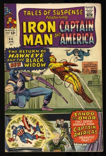 Cover Scan: Tales Of Suspense #64 FN 6.0 Hawkeye Black Widow! Jack Kirby! - Item ID #427242