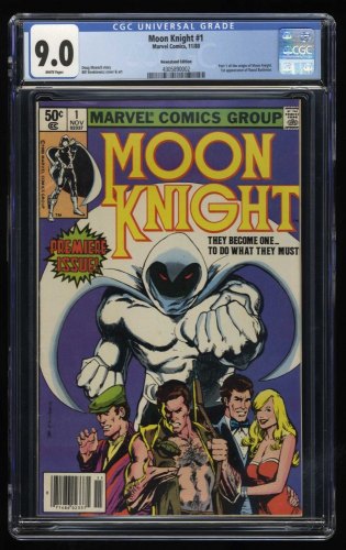 Cover Scan: Moon Knight #1 CGC VF/NM 9.0 Newsstand Variant 1st Appearance Bushman Khonshu! - Item ID #429332