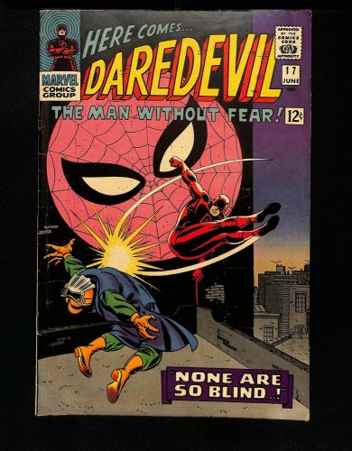 Cover Scan: Daredevil #17 FN- 5.5 Spider-Man Appearance John Romita Art! - Item ID #430202