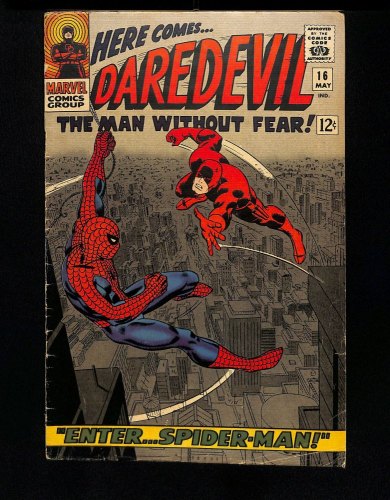 Cover Scan: Daredevil #16 VG/FN 5.0 Spider-Man Appearance! 1st Romita Spider-Man Cover! - Item ID #430203