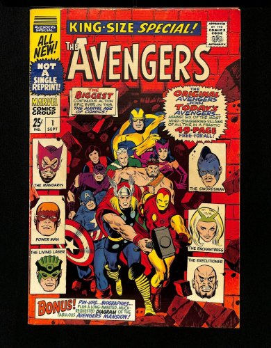 Cover Scan: Avengers Annual #1 FN 6.0 Thor Iron Man Captain America New Line-Up! - Item ID #430219