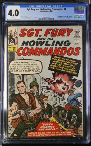 Cover Scan: Sgt. Fury and His Howling Commandos #1 CGC VG 4.0 White Pages 1st Appearance! - Item ID #431677