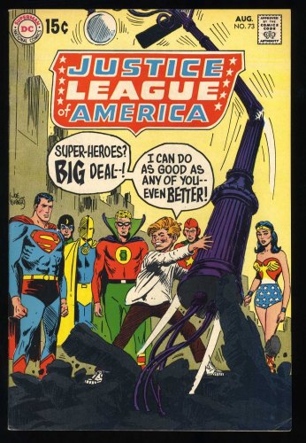 Cover Scan: Justice League Of America #73 VF- 7.5 1st SA Appearance GA Superman! - Item ID #432422