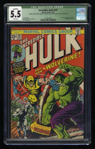 Cover Scan: Incredible Hulk (1962) #181 CGC FN- 5.5 (Qualified) - Item ID #432428