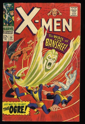 Cover Scan: X-Men #28 FN- 5.5 1st Appearance Banshee! Cyclops!  Ogre!! - Item ID #432454