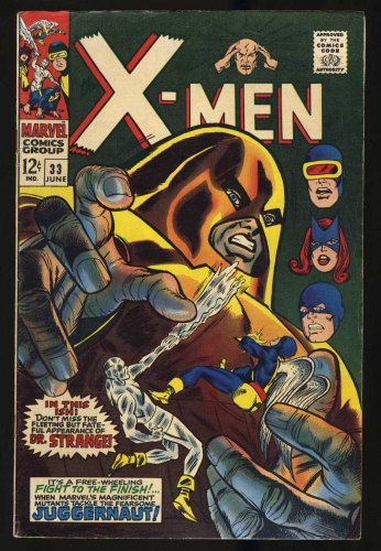 Cover Scan: X-Men #33 FN+ 6.5 Juggernaut Appearance! Dr. Strange Cameo! - Item ID #432461