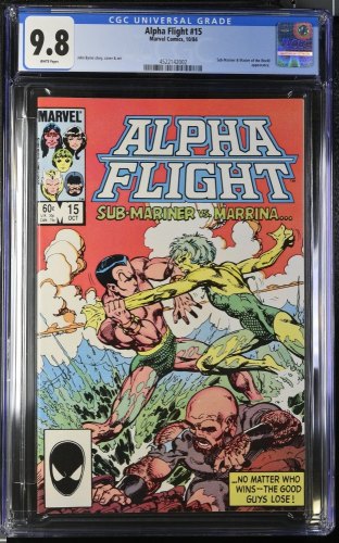 Cover Scan: Alpha Flight #15 CGC NM/M 9.8 White Pages Sub-Mariner Appearance! - Item ID #432464