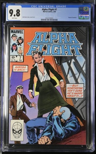 Cover Scan: Alpha Flight #7 CGC NM/M 9.8 White Pages Origin of Snowbird! - Item ID #432465