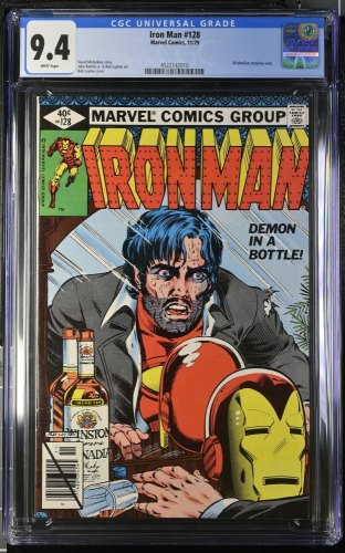 Cover Scan: Iron Man #128 CGC NM 9.4 Tony Stark Demon in a Bottle! Bob Layton Cover! - Item ID #432472