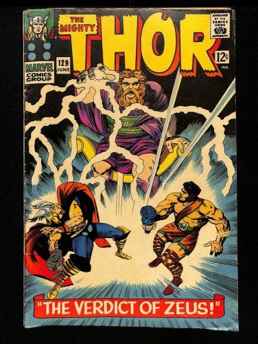 Cover Scan: Thor #129 VG/FN 5.0 1st Appearance Ares! Kirby/Colletta Cover!  - Item ID #432784