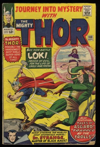 Cover Scan: Journey Into Mystery #108 VG- 3.5 Thor Loki Doctor Strange! - Item ID #432789