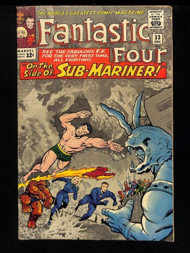 Cover Scan: Fantastic Four #33 VG+ 4.5 1st Appearance Attuma Jack Kirby! - Item ID #432803