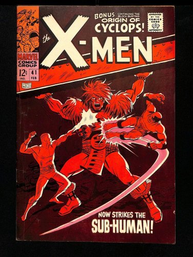 Cover Scan: X-Men #41 FN- 5.5 Sub-Human! 1st Appearance Grotesk! Origin of Cyclops! - Item ID #433694