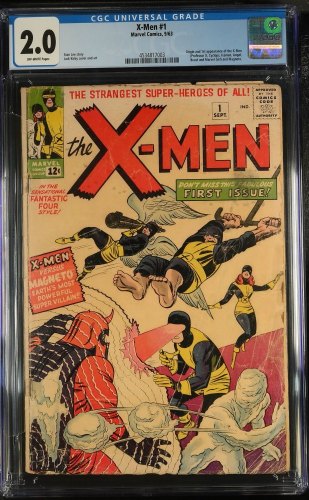 Cover Scan: X-Men (1963) #1 CGC GD 2.0 Off White Origin 1st Appearance of Magneto!  - Item ID #433867