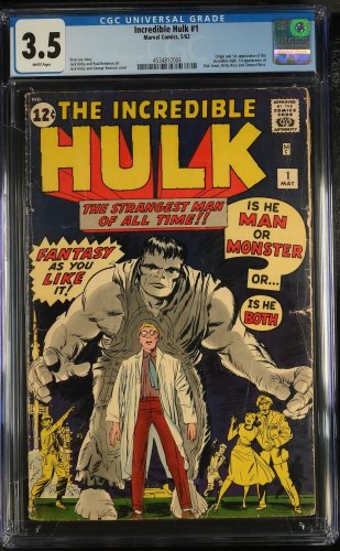 Cover Scan: Incredible Hulk (1962) #1 CGC VG- 3.5 White Pages 1st Appearance Hulk! - Item ID #433868