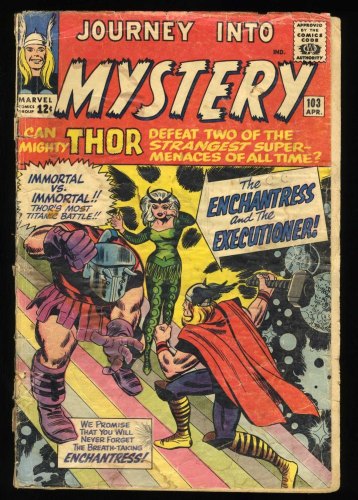 Cover Scan: Journey Into Mystery #103 FA/GD 1.5 1st Appearance Enchantress Executioner! - Item ID #434144