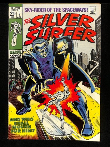 Cover Scan: Silver Surfer #5 VF/NM 9.0 John Buscema Artwork! Fantastic Four! - Item ID #434936