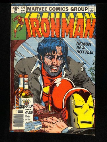 Cover Scan: Iron Man #128 FN- 5.5 Newsstand Variant Tony Stark Demon in a Bottle! - Item ID #435141