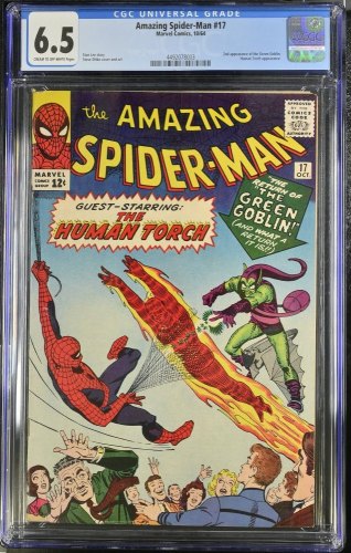 Cover Scan: Amazing Spider-Man #17 CGC FN+ 6.5 2nd Appearance Green Goblin Steve Ditko Art! - Item ID #436428